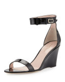ronia naked wedge sandal, black