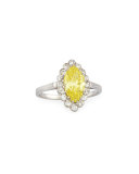 Estate Art Deco Marquise Yellow Diamond Cluster Ring, Size 5