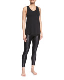 Shiny Moto Sport Leggings, Black