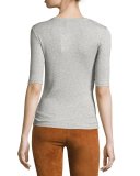 Santea Forli Rib Top, Heather Gray