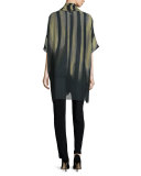 Exotic Elements Open-Front Cardigan, Moss/Black, Plus Size 