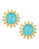 Teal Tiny Horse Intaglio Stud Earrings