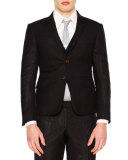 Faded-Stripe Two-Button Wool Sport Coat, Navy