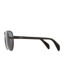 Metal Irregular Aviator Sunglasses, Gray