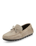 Suede Slip-On Driver, Beige