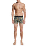 Camo-Print Mesh 3" Trunks, Camo