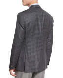 Jorden Mini-Check Slim-Fit Wool Sport Coat, Gray