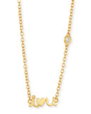 I Love You Bezel-Diamond Pendant Necklace