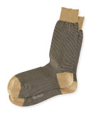 Birdseye Dress Socks, Khaki 