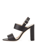 Kahn Double-Band Slingback Sandal, Black
