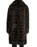 Sable-Fur Stroller Coat, Brown