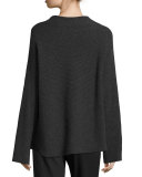 Ribbed Wool-Cashmere Funnel-Neck Sweater