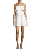 Melidna Strapless Popover Dress, Ivory