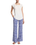 Aryn Printed Wide-Leg Silk Pants
