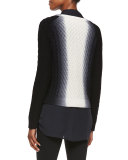 Dip-Dye Cable-Knit Crewneck Sweater