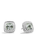 Petite Albion Earrings with Prasiolite and Diamonds