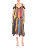 Animal-Tie Printed Pleated Midi Skirt, Multi