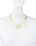 14K Yellow Gold V Choker Necklace
