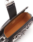 Mitte Mini Brocade Crossbody Bag, Black