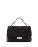 Bex Small Quilted Flap Shoulder Bag, Black