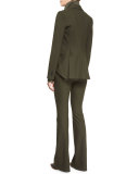 Sarin Double-Breasted Stretch Blazer, Loden