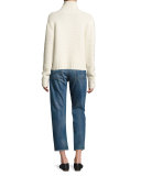 Chunky Cowl-Neck Sweater, Winter White