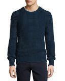 Chunky Wool/Cashmere-Blend Crewneck Sweater