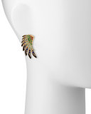 18k Gold Multi-Stone Wing Earrings