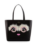 hallie imagination monster eyes tote bag, multi