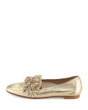 Wild Metallic Fringe Loafer, Light Gold
