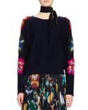 Silk Self-Tie Scarf, Black