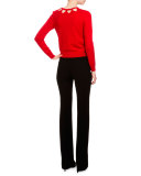 Woodward Triangle-Cutout Sweater, Tango