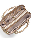 Savannah Medium Satchel Bag, Pale Gold