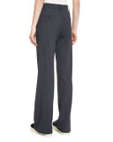 High-Waist Wide-Leg Pants, Dark Gray