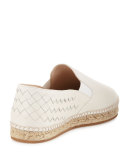 Intrecciato Leather Espadrille Flat
