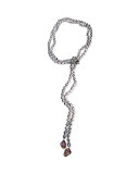 Orchid Lariat Necklace with Stone Detail