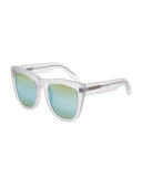 Gals 50M Mirrored Square Sunglasses, Clear