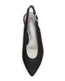 Heidi Suede Slingback Ballerina Flat, Black