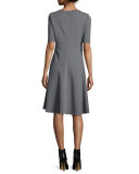 Short-Sleeve Fit & Flare Dress