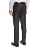 Trofeo Flat-Front Trousers, Charcoal