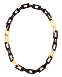 Horn and Gold-Plated Medium Link Necklace, 32"