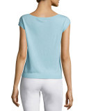 Sydney Button-Front Cashmere Top, Crete
