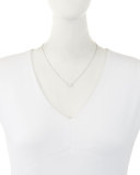 18K White Gold Round Diamond Pendant Necklace, 1.5ct