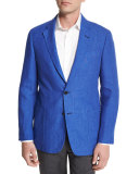 G-Line Two-Button Linen Sport Coat, Blue
