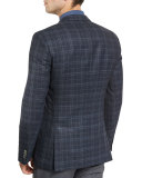 Hutson Plaid Wool Sport Coat, Navy