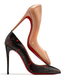 Pigalles Follies Red Sole Pump, Nude/Gold