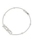 18k White Gold Diamond XOXO Charm Bracelet