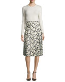 High-Waist Floral-Print Combo Skirt, Mini Dahlia