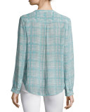 Bonilla Painted-Plaid Georgette Top