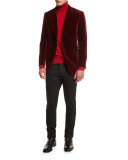 Shelton Base Velvet Sport Jacket, Burgundy